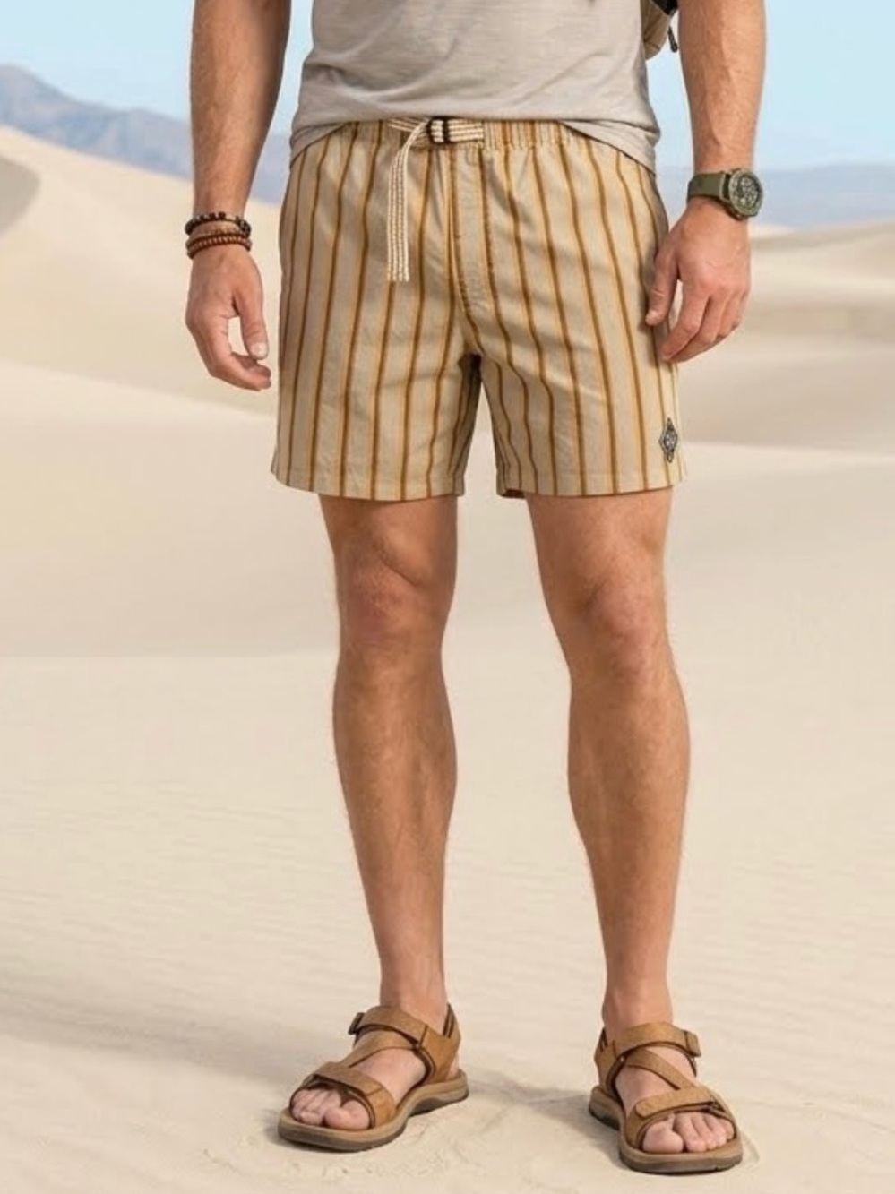 Men's Prana Shorts size Large Indio Heritage Shorts Yarrow Striped 5’ inseam NWT - Picture 11 of 16